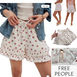 Free People Cambridge Floral Ruffle Shorts Sz. Sm